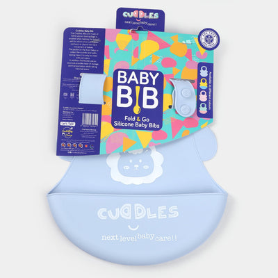 Fold & Go Cuddles Silicon Baby Bib | Blue