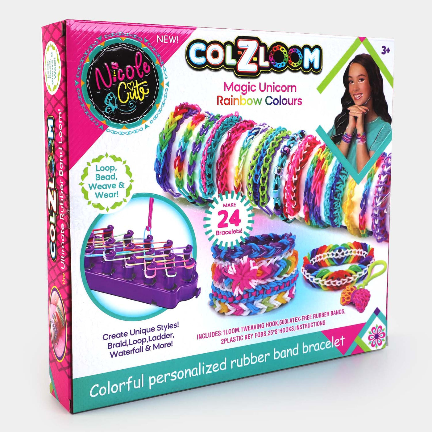 Colorful Rubber Band Bracelet For Girls