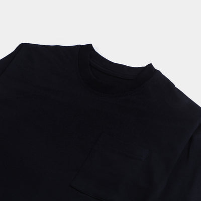 Girls Cotton T-Shirt F/S Basic-BLACK