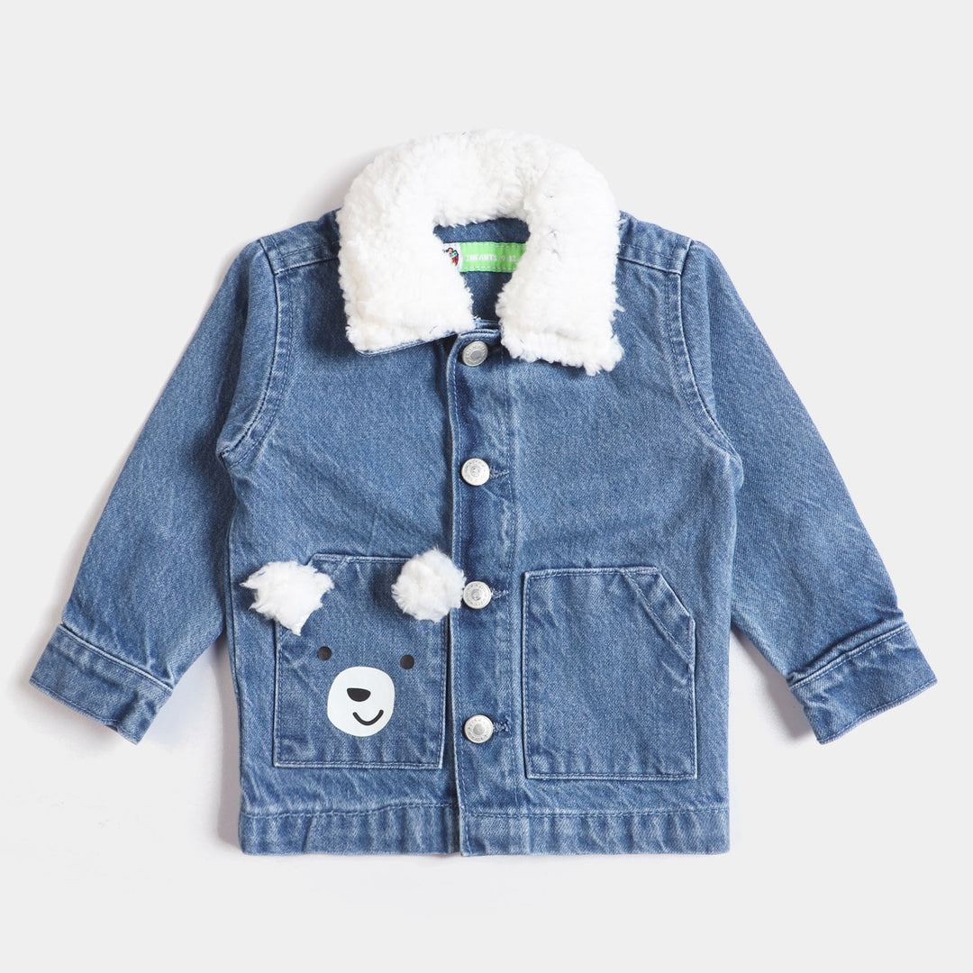 Infant Boys Denim Jacket Bear-Mid Blue Price in Pakistan Bachaa