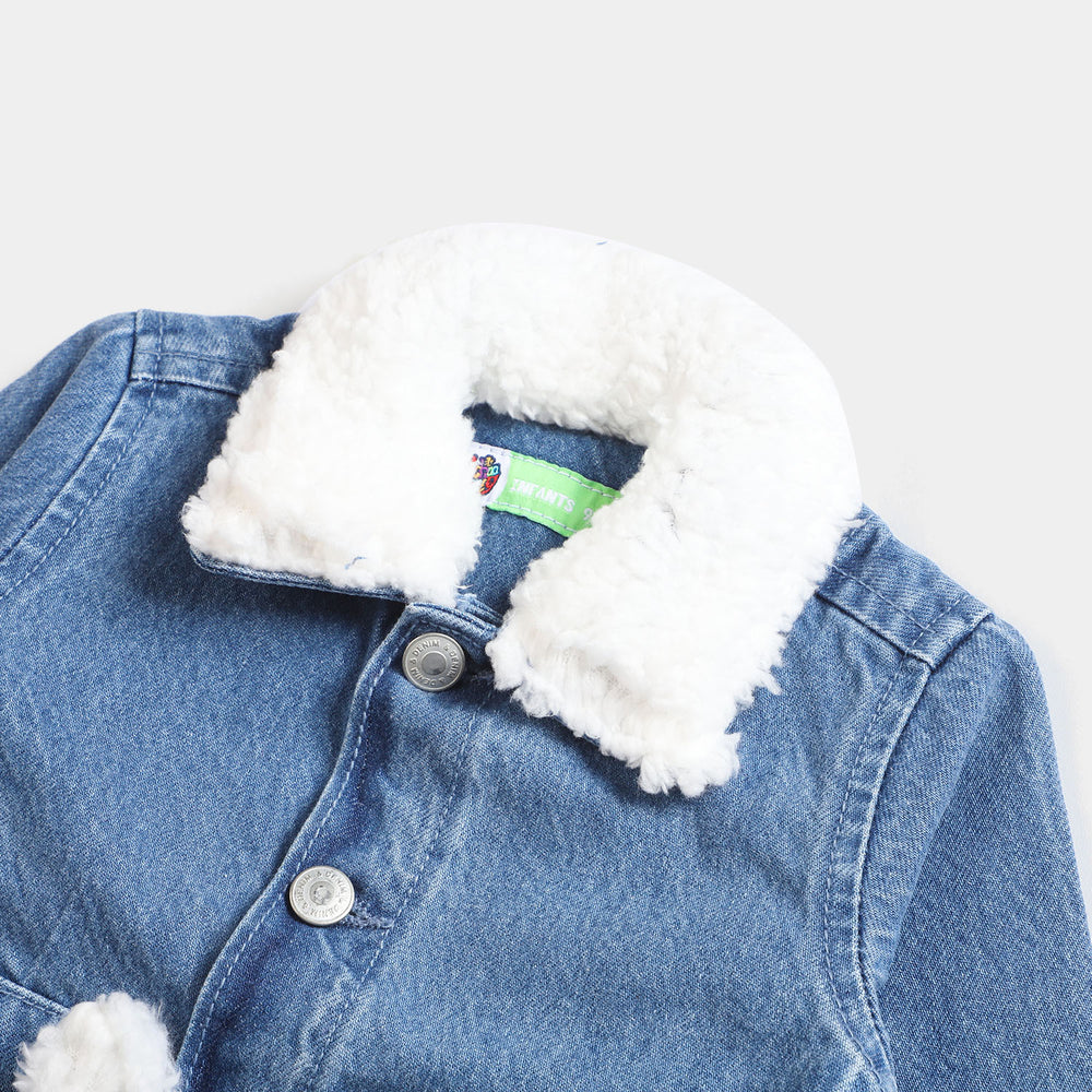 Infant Boys Denim Jacket Bear-Mid Blue