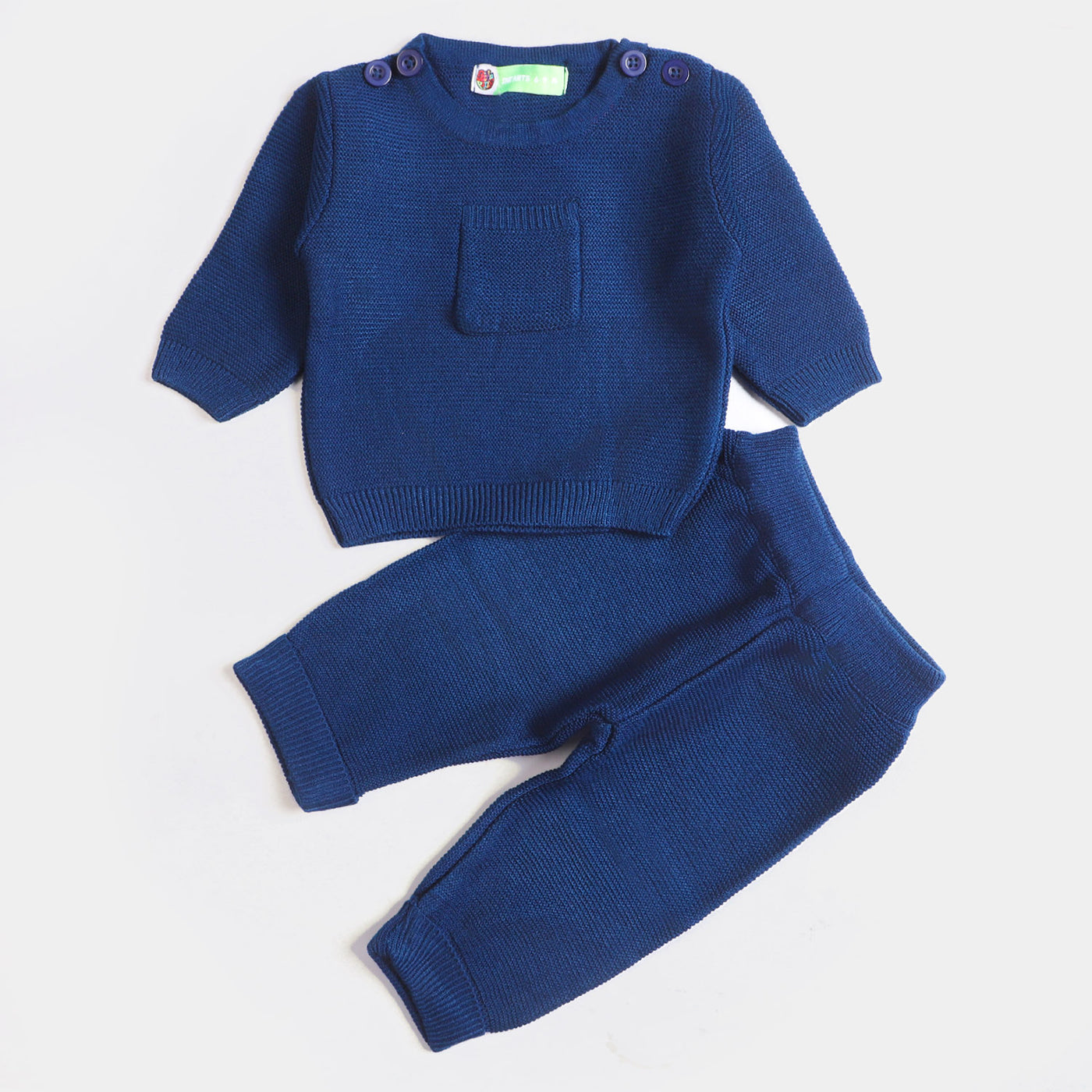 Infant Boys Thermal Knit 2Pcs Suit - Blue