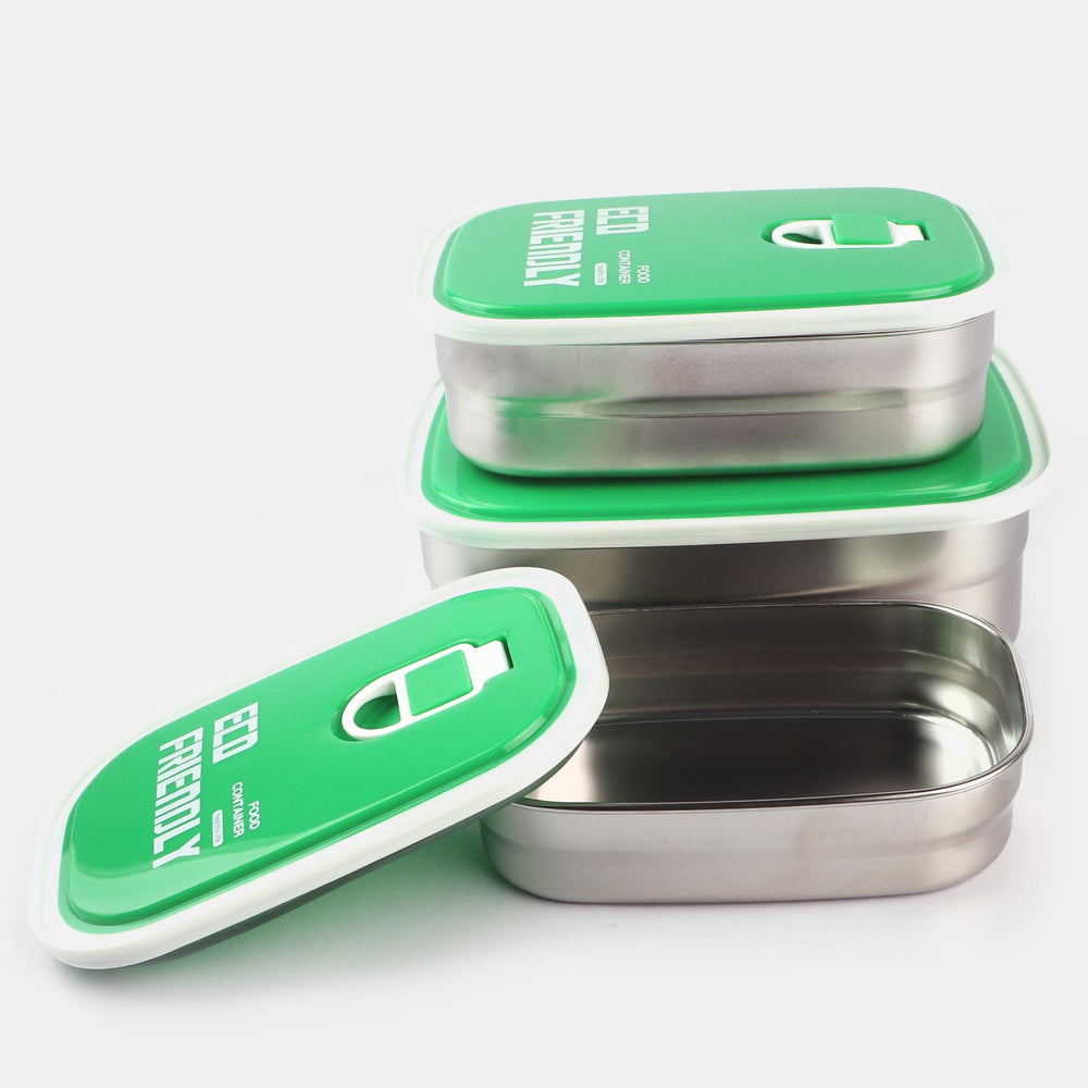 Tedemei Rectangle Stainless Steel Food Container 3 Pcs