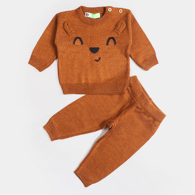 Infant Boys Knitted 2Pcs Suit - Brown