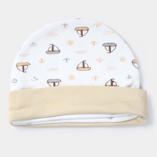 Cap Ship Print W-Skin | 0-3M