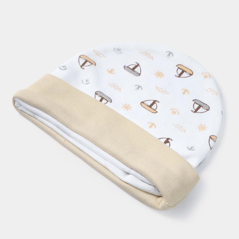 Cap Ship Print W-Skin | 0-3M