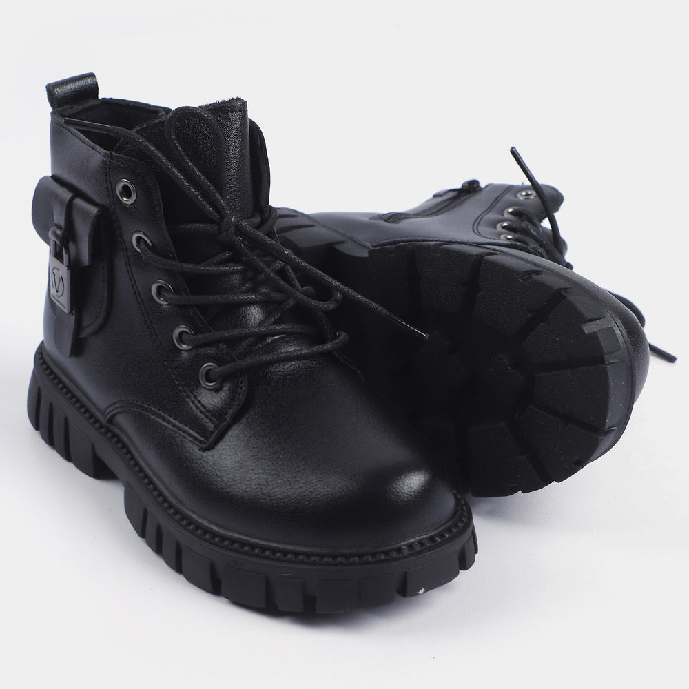 Boys Short Boots PS-06-BLACK