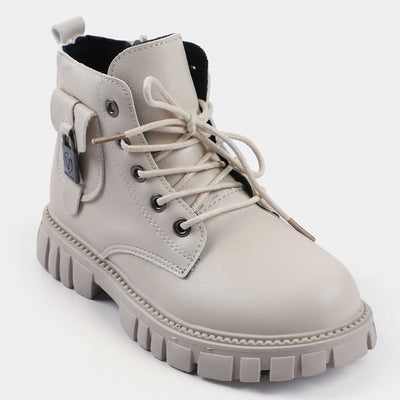 Boys Short Boots PS-06-Off white