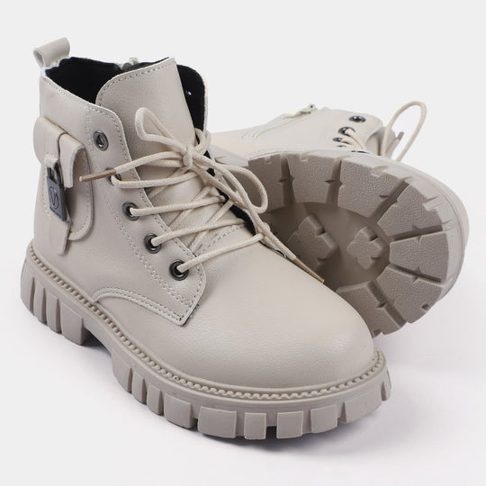 Boys Short Boots PS-06-Off white