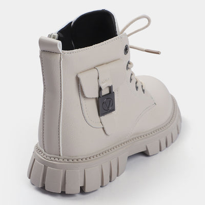 Boys Short Boots PS-06-Off white