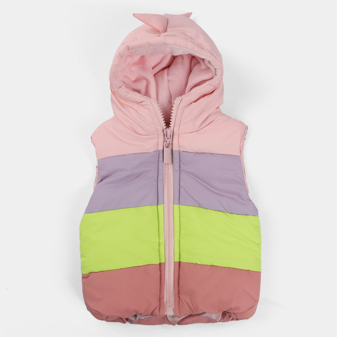 Infant Girls taffeta Quilted Jacket Color Blocking