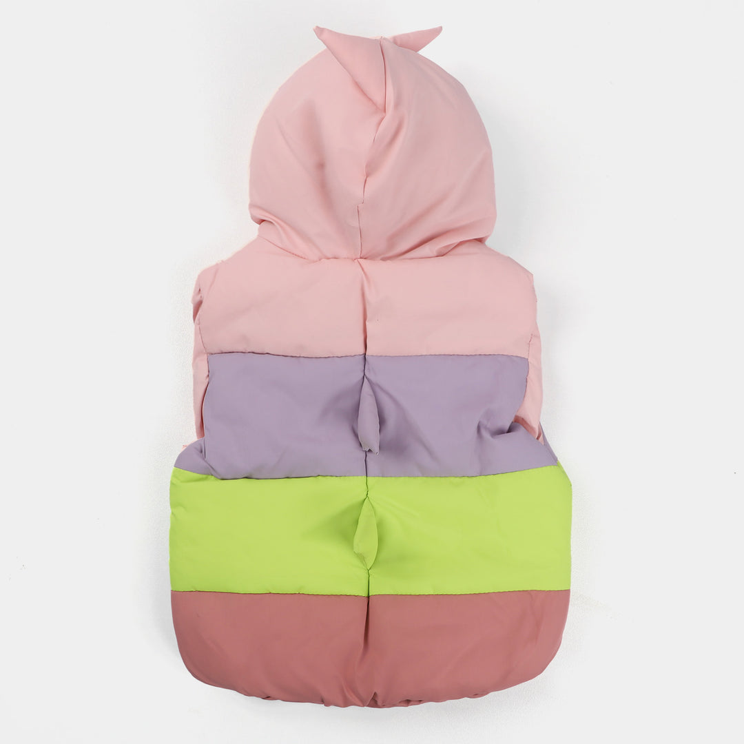 Infant Girls taffeta Quilted Jacket Color Blocking