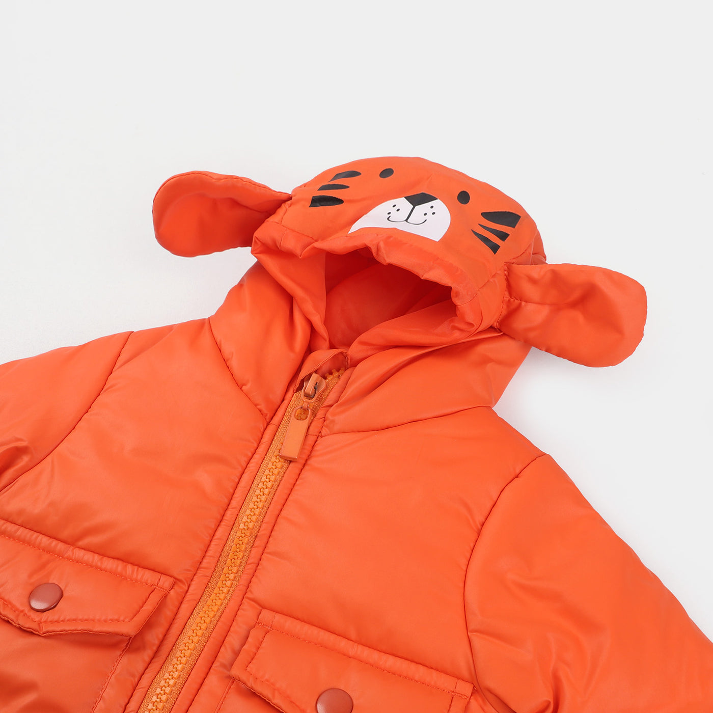 Infant Boys taffeta Quilted Jacket Character-ORANGE