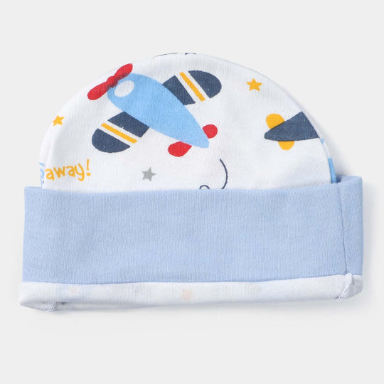 Cap Helicopter Print  W. Blue | 0-3M