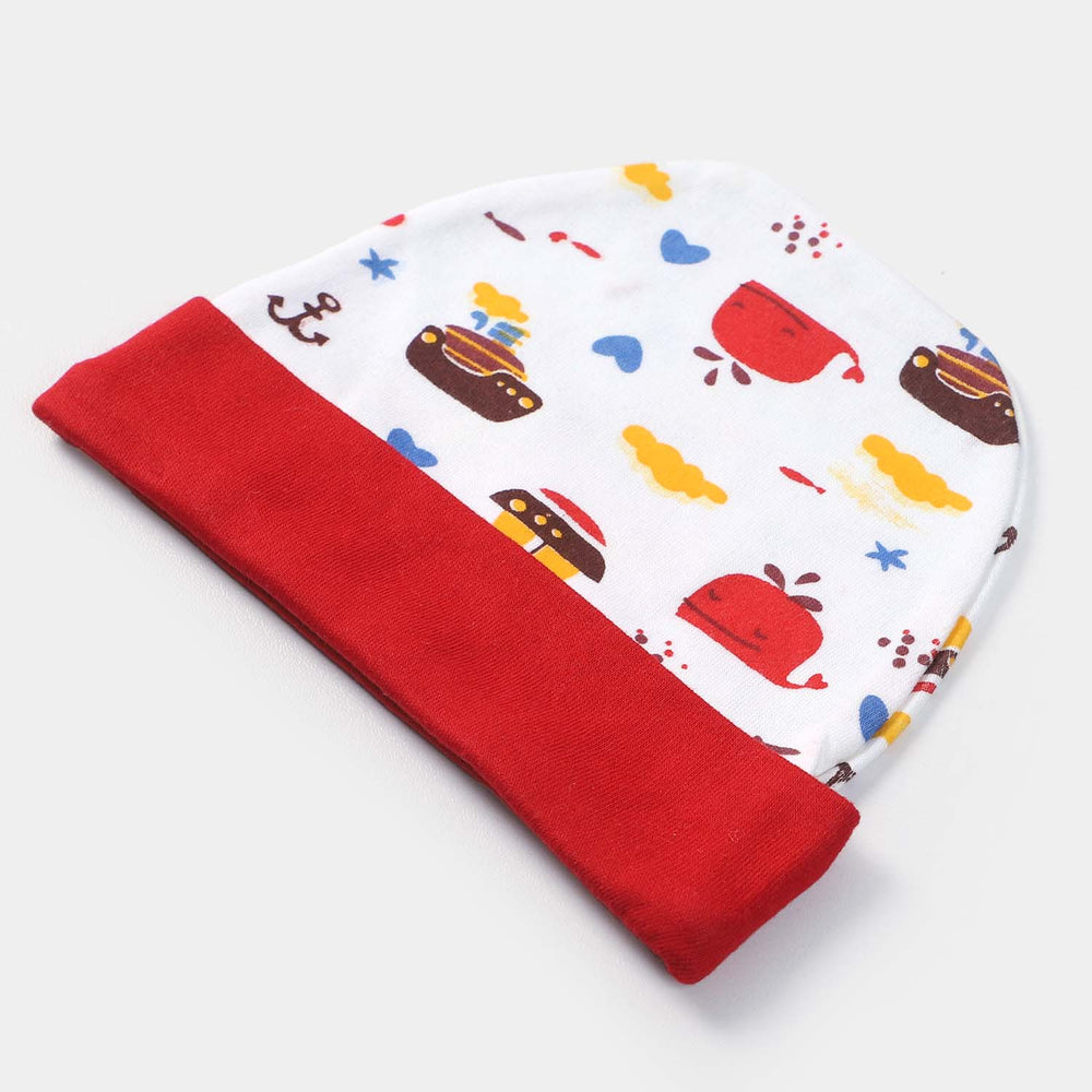 Cap Fish Print W. Red | 0-3M