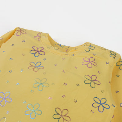 Infant Girls Cotton Jersey T-Shirt Multi Flowers - Yellow