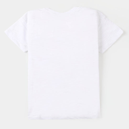 Girls Slub T-shirt Character - White