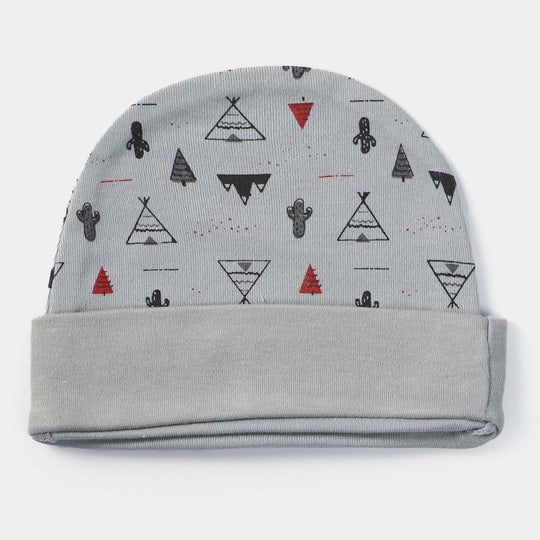 Cap Triangle Print D-Grey | 0-3M