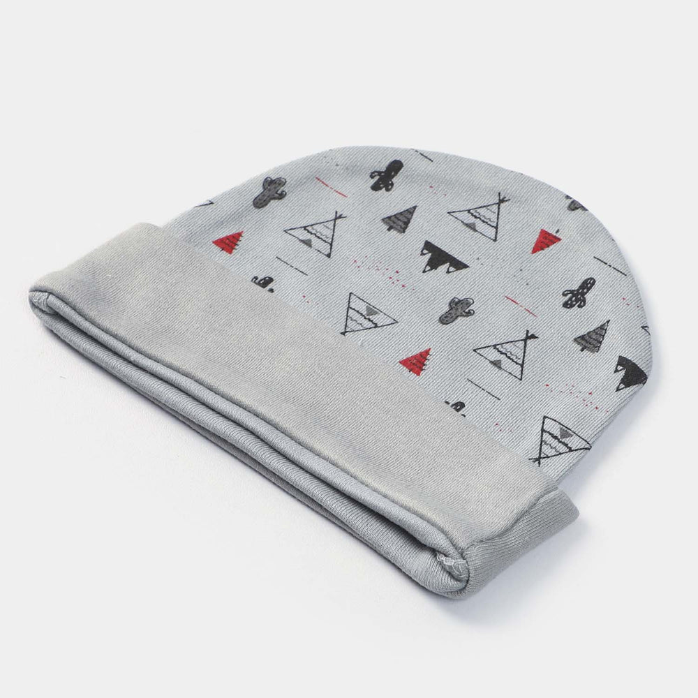 Cap Triangle Print D-Grey | 0-3M