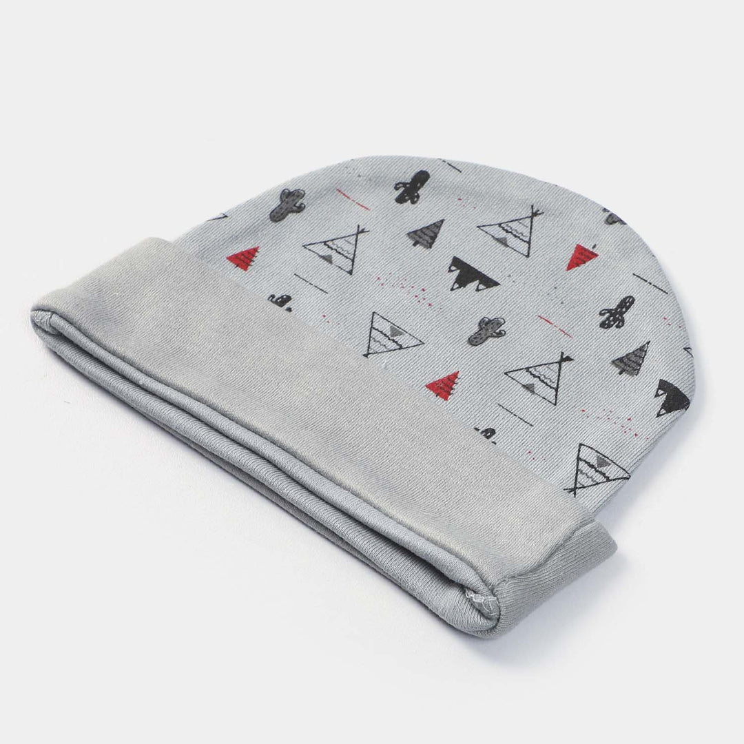 Cap Triangle Print D-Grey | 0-3M