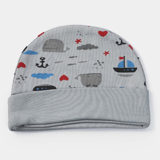 Cap Fish Print D. Gray | 0-3M