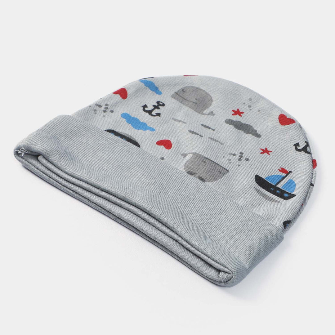 Cap Fish Print D. Gray | 0-3M