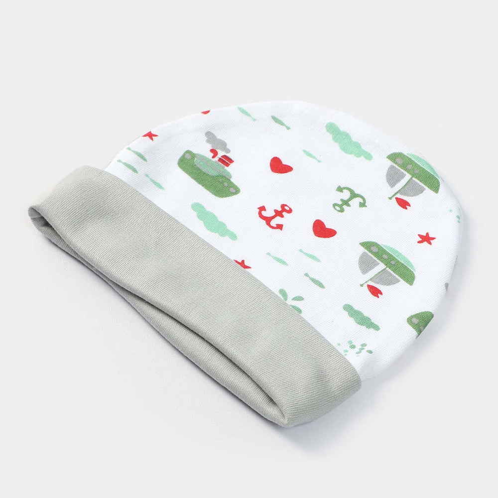 Cap Fish Print W. Green | 0-3M