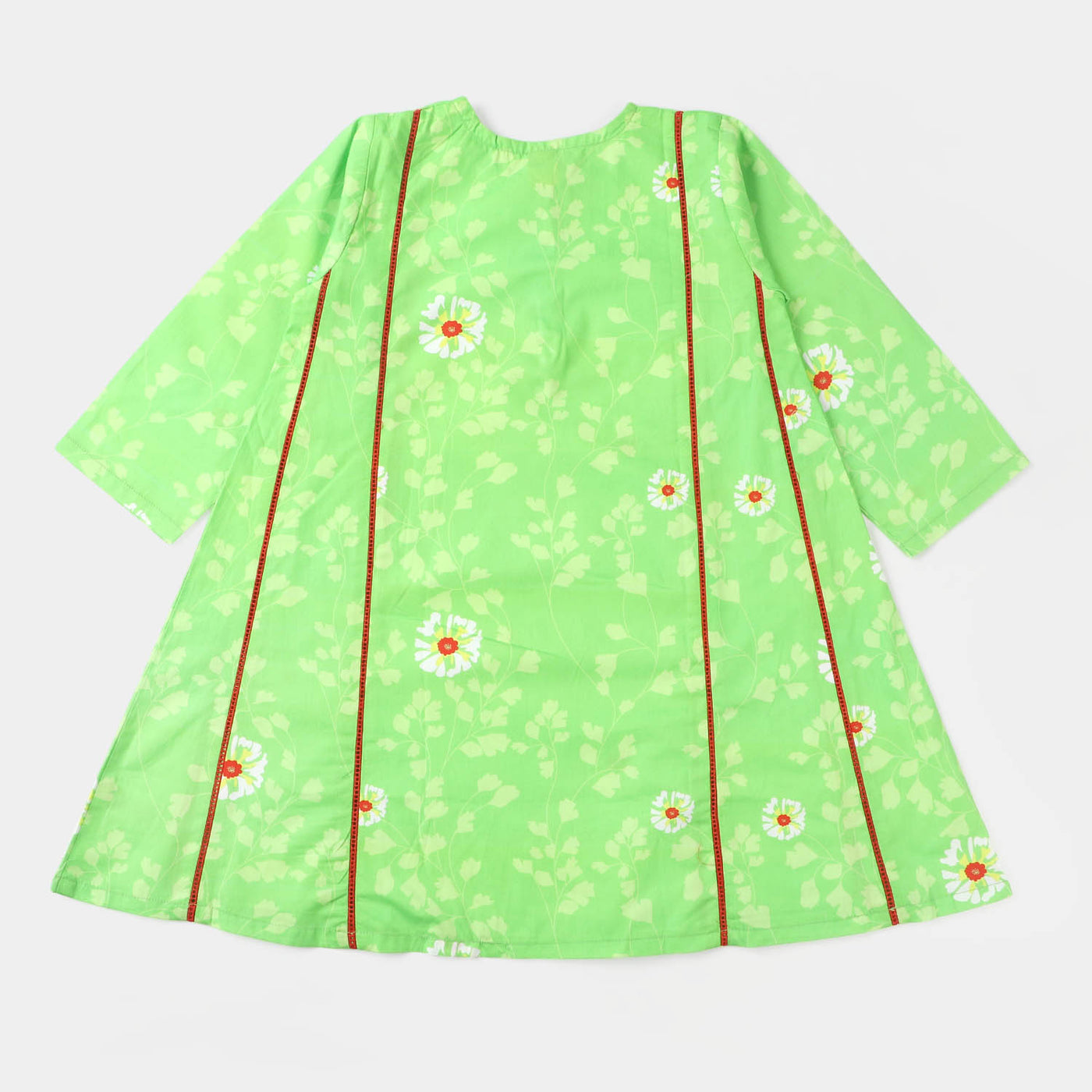 Girls Cotton Long Kurti Morning Glory - Green