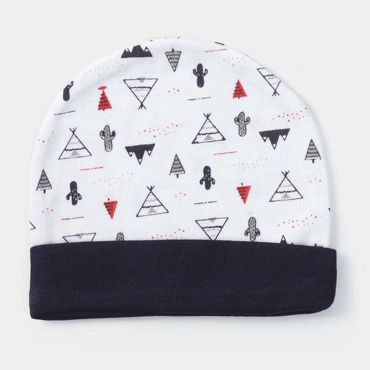 Cap Triangle Print W-Navy | 0-3M