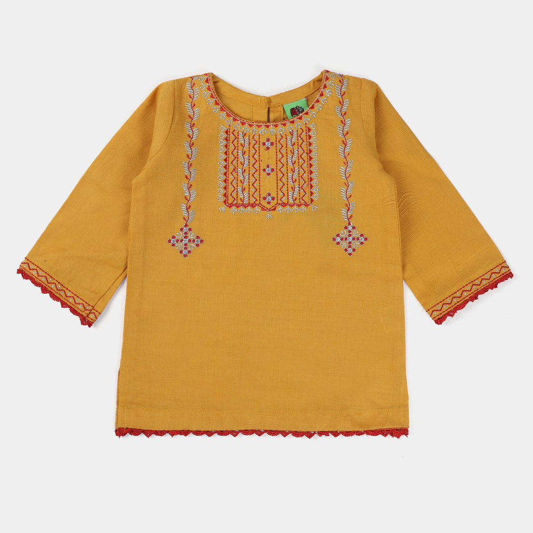 Infant Girls khaddar 2PCs Hoor-Yellow