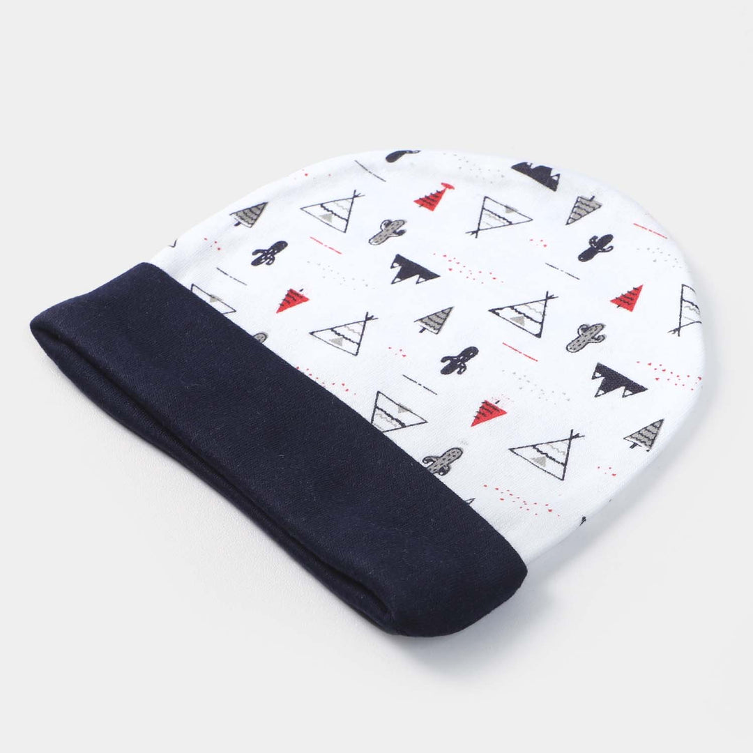 Cap Triangle Print W-Navy | 0-3M