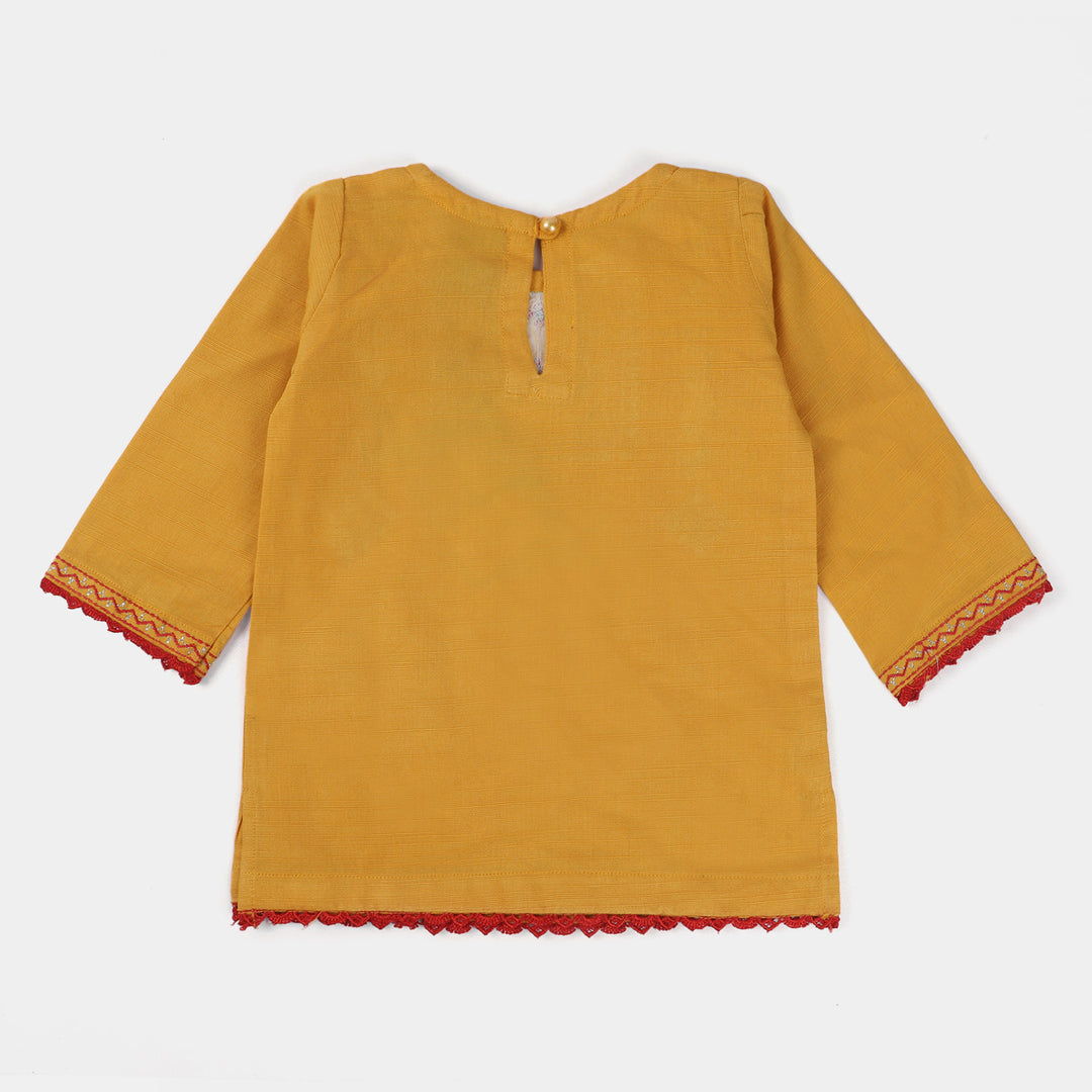 Infant Girls khaddar 2PCs Hoor-Yellow