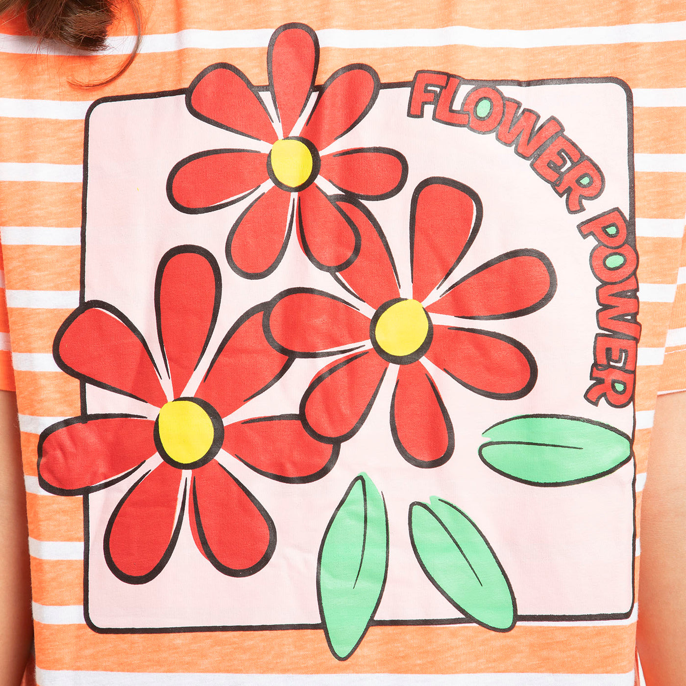 Girls T-Shirt Flower Power - F-Orange