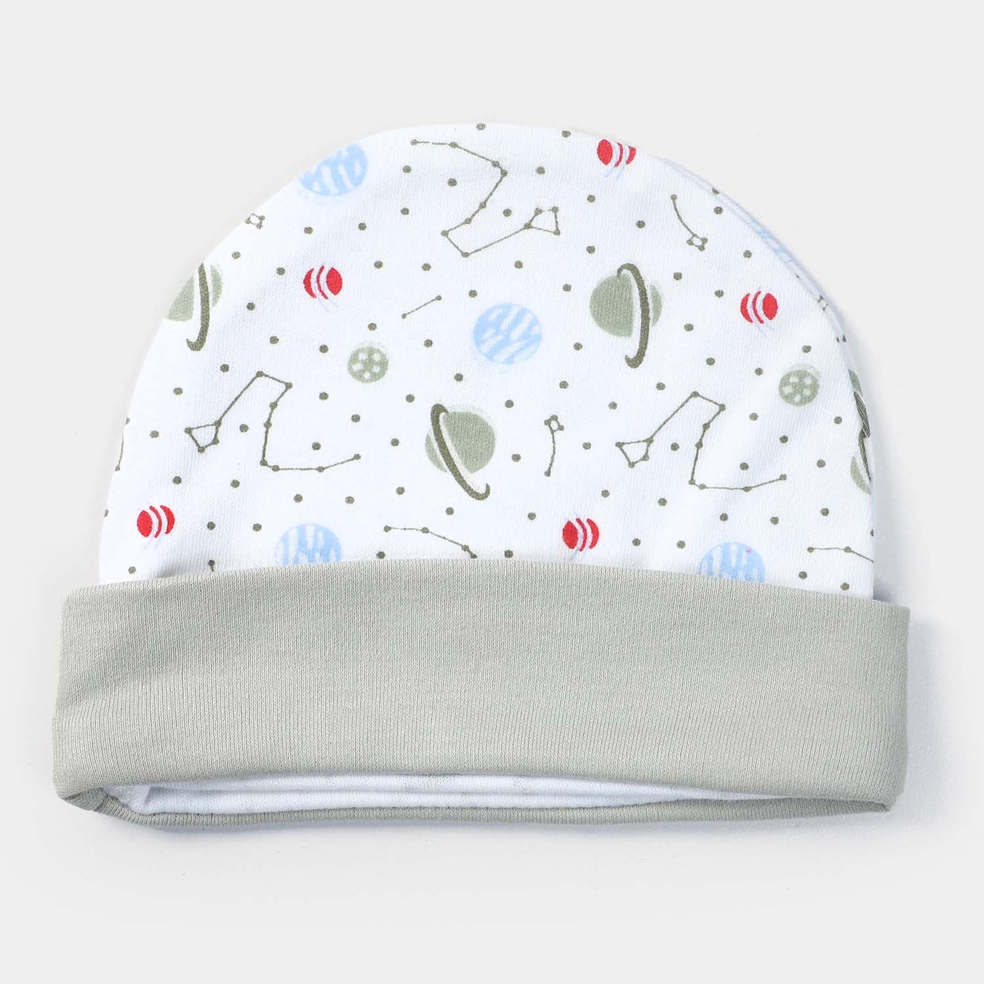 Cap Moon Print W-Green | 0-3M