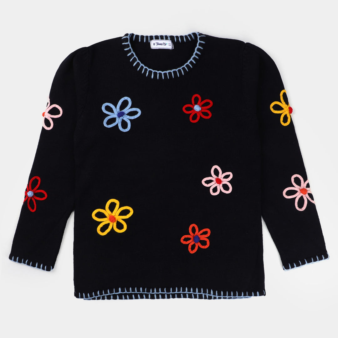 Teens Girls Knitted Sweater -NAVY