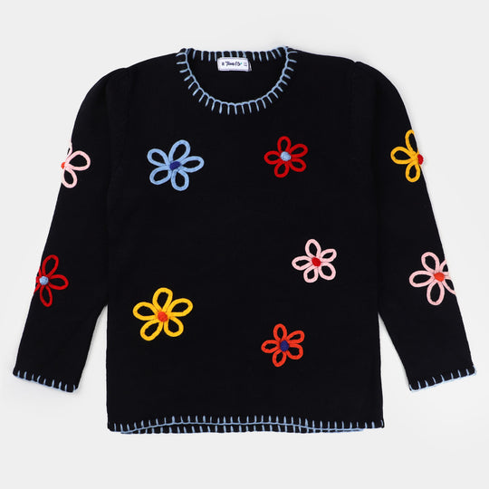 Teens Girls Knitted Sweater -NAVY