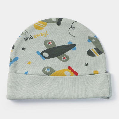 Cap Helicopter Print  D. Green | 0-3M