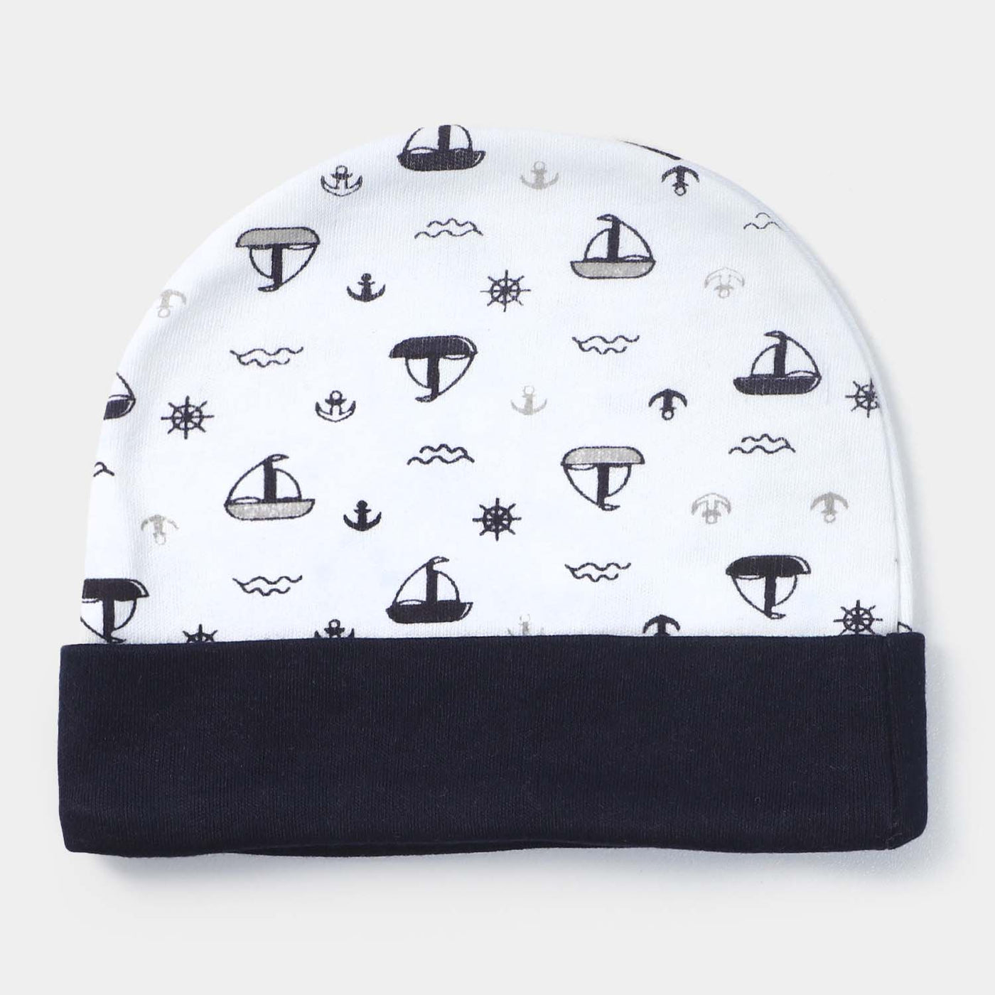 Cap Ship Print W-Navy | 0-3M