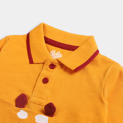 Infant Boys Polo T-Shirt Lion-R-Yellow