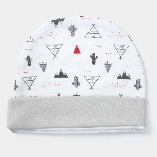 Cap Triangle Print W-Grey | 0-3M