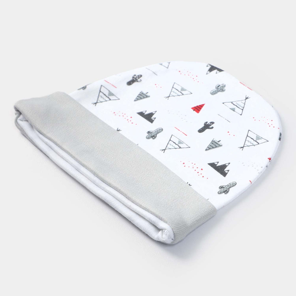 Cap Triangle Print W-Grey | 0-3M