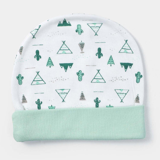 Cap Triangle Print W-Green | 0-3M