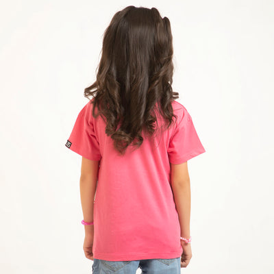 Girls T-Shirt H/S Keep Smiling  - H.Pink