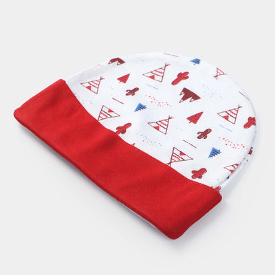 Cap Triangle Print W-Red | 0-3M