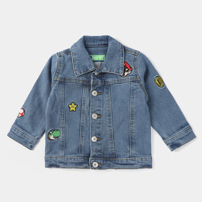 Infant Boys Denim Jacket Character -Mid Blue