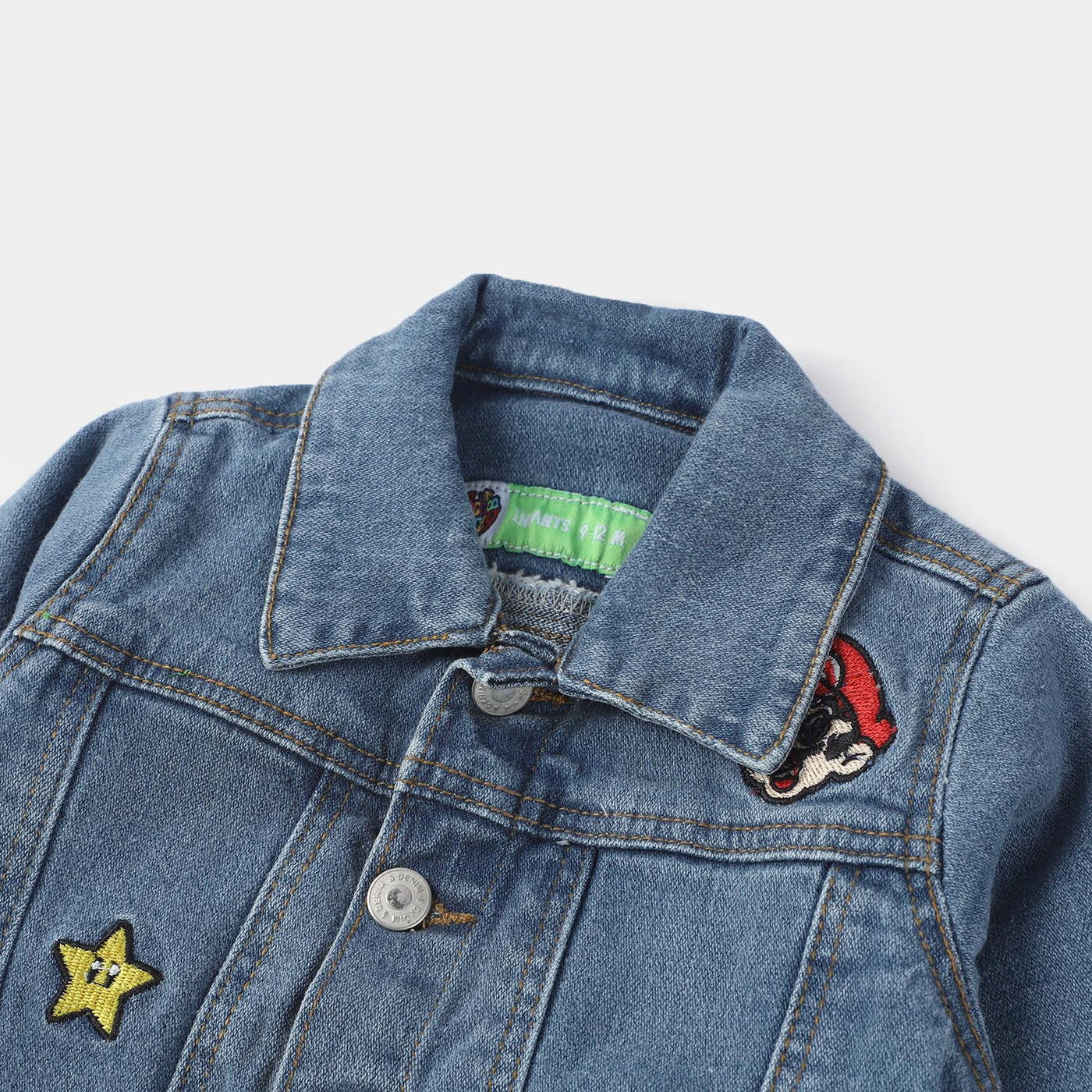 Infant Boys Denim Jacket Character -Mid Blue