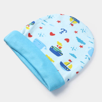 Cap Fish Print D. Blue | 0-3M