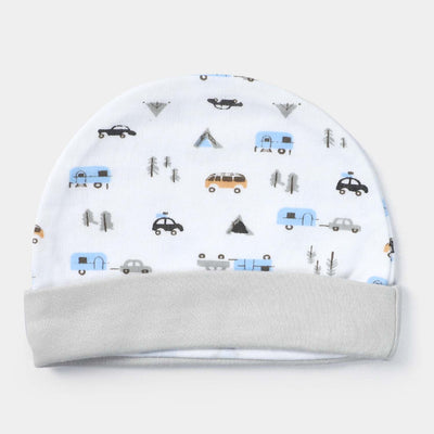 Cap Car Print W. Gray | 0-3M