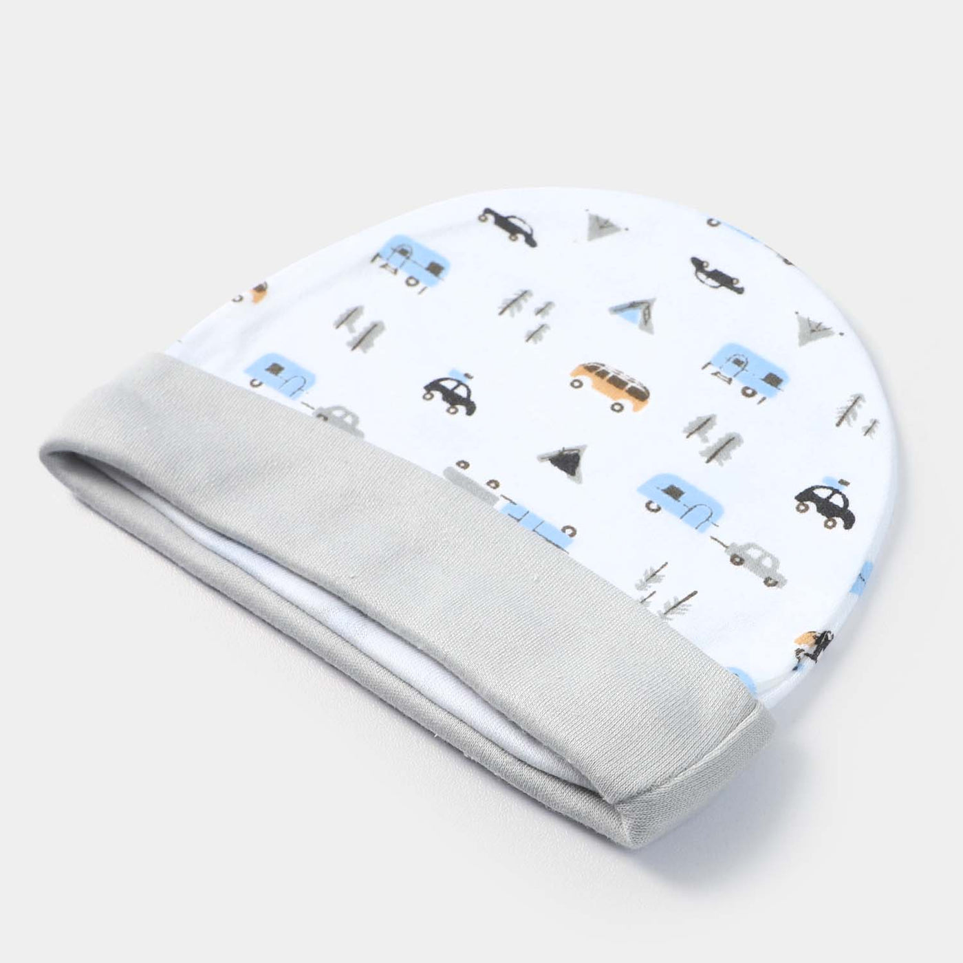 Cap Car Print W. Gray | 0-3M