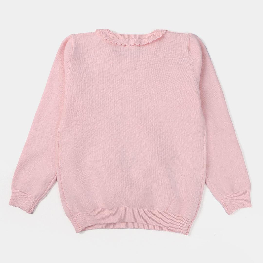 Girls Knitted Sweater Rabbit-Light Pink